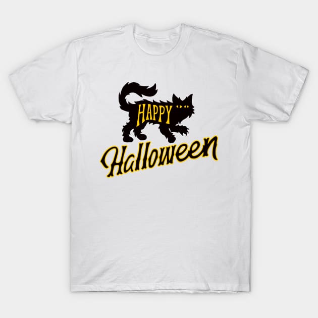 happy halloween cat halloween T-Shirt by lonway